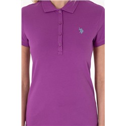 Kadın Menekşe Basic Polo Yaka Tişört