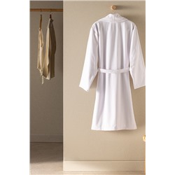 Eleta Şalyaka %100 Pamuk Unisex Bornoz - Beyaz