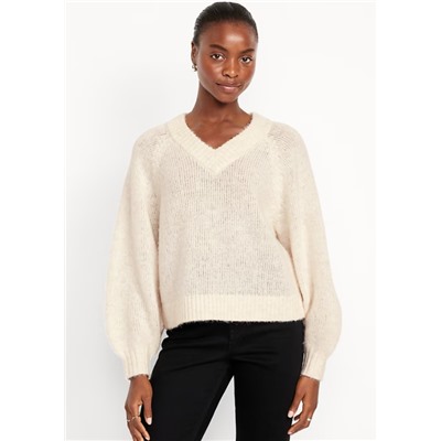 Cozy Cropped V-Neck Sweater