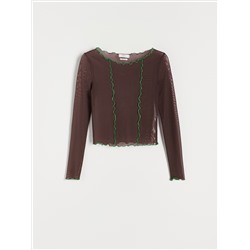 Langärmlige Bluse im Slim-Fit