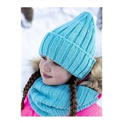Комплект шапка и снуд 12з14821 бирюзовый #289140