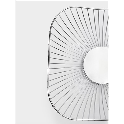 Корзина для фруктов, 28 см, металл, серебристая, Волны, Spin