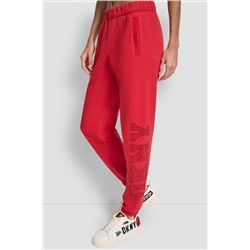 EXPLODED RHINESTONE VARISTY LOGO HIGH RISE RELAXED