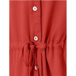 Свободная блузка с кулиской на талии изо льна с вискозой