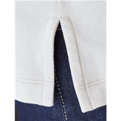 Футболка поло с плетеным воротником на пуговицах из эластичного хлопка