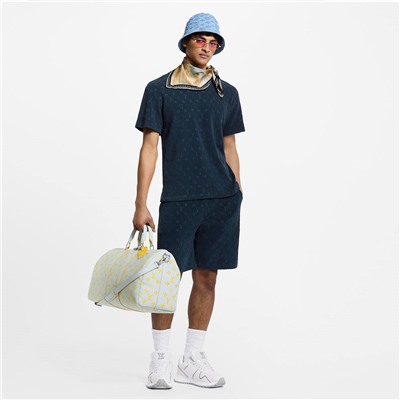 Мужская футболка из махровой ткани с тиснением луи виттон    (2 цвета )