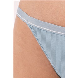 Tanga tira algodón canalé verde