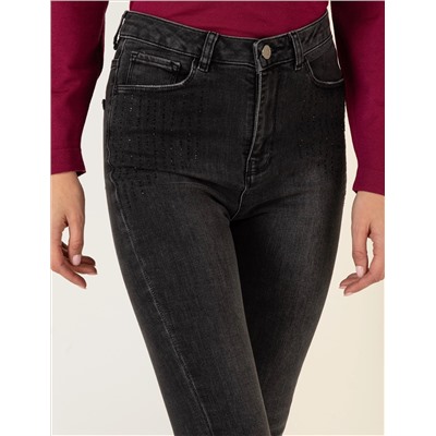 Antrasit Skinny Fit Jean Pantolon