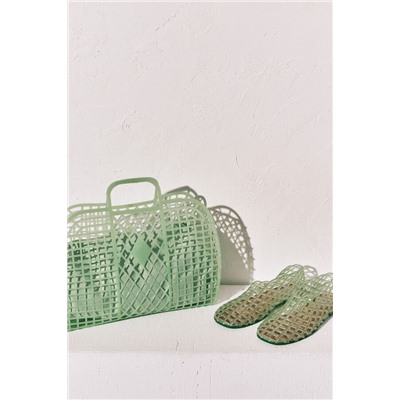 Bolso mediano jelly efecto red verde