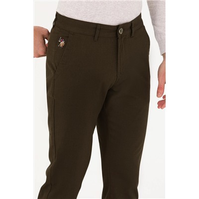 Erkek Koyu Haki Kanvas Pantolon