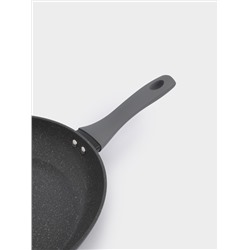Сковорода, 28 см, с покрытием, алюминий, серо-черная, Robust