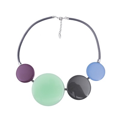 Колье (смола микс; покрытие: родий)