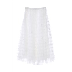 Falda avolantada Blanco