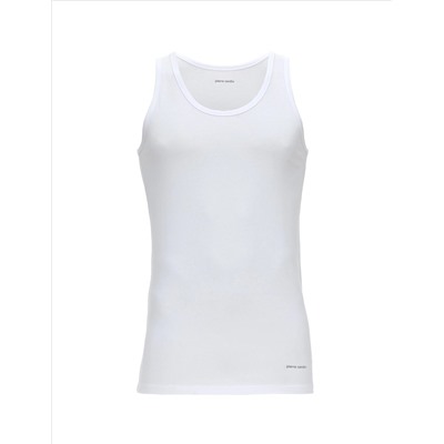 Beyaz Pamuk Karışımlı Atlet Boxer Set