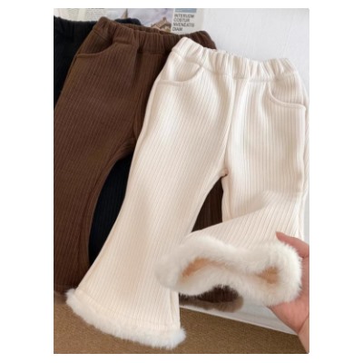 Бархатные брюки клеш для девочек