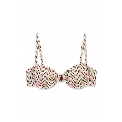 Top bikini balconette estampado geométrico