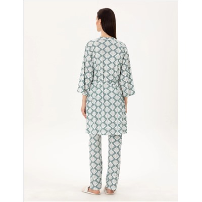Krem 3'lü Pijama Takımı