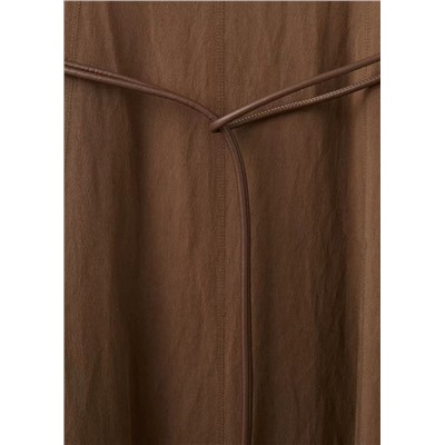 Женское платье миди с цельнокроенными рукавами из смесового тенселя  Модель 2026 г. МАНГ*О