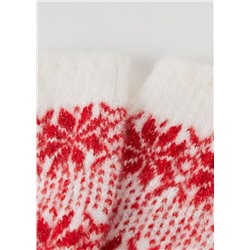 Haussocken in Rippstrick mit weihnachtlichem Glitzer