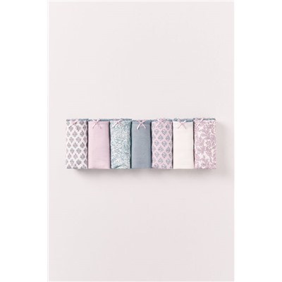 Pack 7 bragas brasileñas algodón mix estampado