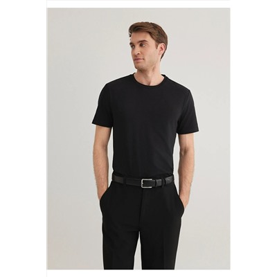 Mavi Stretch Siyah Basic Tişört Fitted / Vücuda Oturan Kesim 061747-900