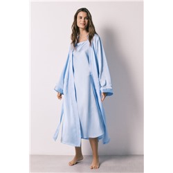 Bata midi satén azul