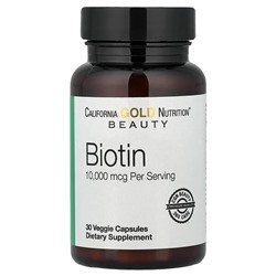 California Gold Nutrition, Biotin, 10,000 mcg, 30 Veggie Capsules