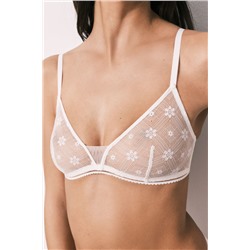 Sujetador triangular encaje blanco NATURAL