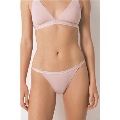 Tanga algodón rib rosa