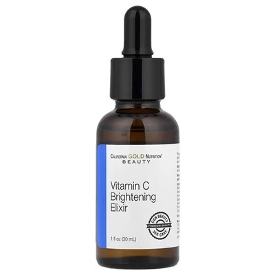 California Gold Nutrition, Vitamin C Brightening Elixir, Enhanced Brightening Dry Oil Serum, 1 fl oz (30 ml)