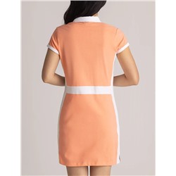 COLOR BLOCK PANEL POLO DRESS
