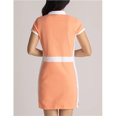 COLOR BLOCK PANEL POLO DRESS