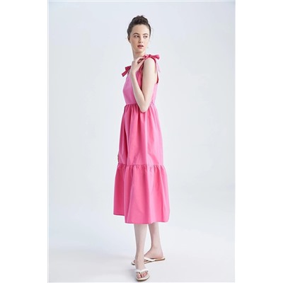 Defacto Askılı Poplin Midi %100 Pamuk Elbise TYC00514057936