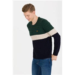 Erkek Lacivert Bisiklet Yaka Triko Kazak