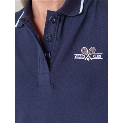 Платье-поло из фактурного трикотажа