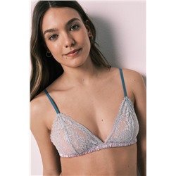 Sujetador triangular encaje azul NATURAL