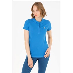 Kadın Saks Basic Polo Yaka Tişört