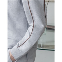 Свитшот с лампасами и разрезами из эластичного футера двухнитки без начеса