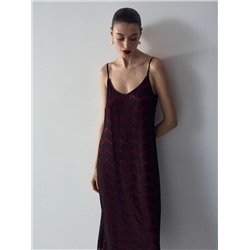 Платье миди из кружева, PL1700/sway bordo