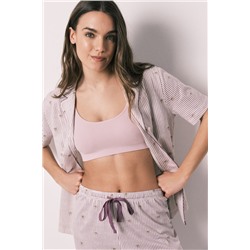 Pijama camisero algodón rayas Grogu