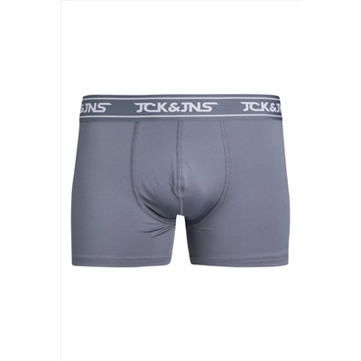 Jack & Jones Erkek Düz Renk Mikrofiber 3'lü Boxer Paketi - Carl