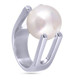 Кольцо (Майорка 14мм белая; покрытие родий), Есть комплект