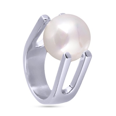 Кольцо (Майорка 14мм белая; покрытие родий), Есть комплект