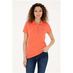 Kadın Nar Çiçeği Basic Polo Yaka Tişört