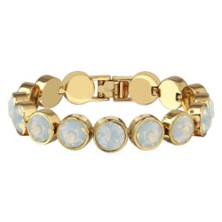 Браслет Теннис (кристаллы SW белый опал 8мм; покрытие золото) 17-19см, Есть комплект