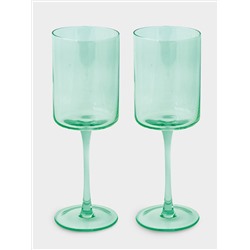 Набор бокалов для вина, 2 пр, 380 мл, стекло, зелёные, Rainbow