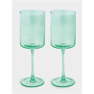 Набор бокалов для вина, 2 пр, 380 мл, стекло, зелёные, Rainbow