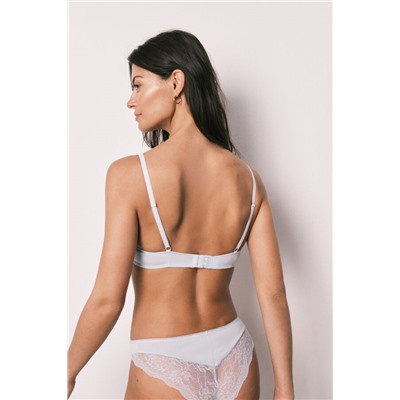 Sujetador triangular relleno algodón azul