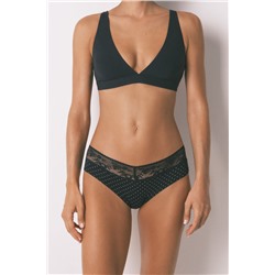 Braga ancha algodón estampada negro