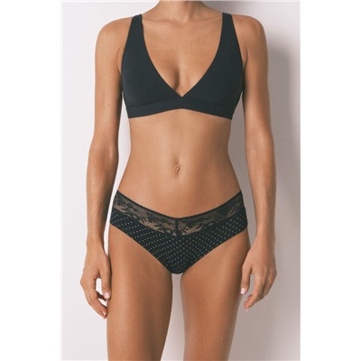 Braga ancha algodón estampada negro